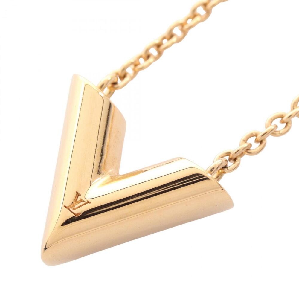 Louis Vuitton Essential V Necklace, Gold Plated (GP), Women's, Tone, M00857